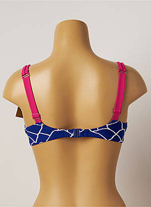 Haut de maillot de bain stretch haut soutien-gorge emboitant bleu BELCOR femme