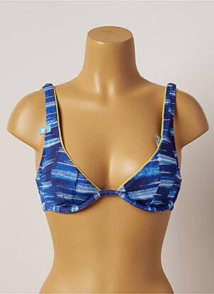 Haut de maillot de bain stretch haut soutien-gorge emboitant bleu CHERRY BEACH femme