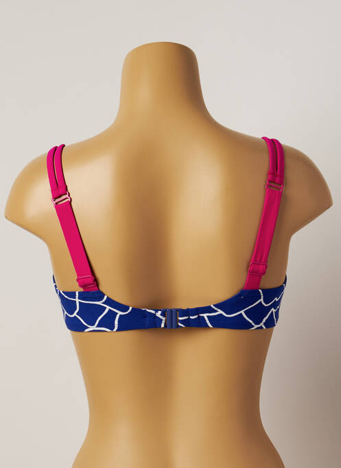 Haut de maillot de bain stretch haut soutien-gorge moulé bleu BELCOR femme