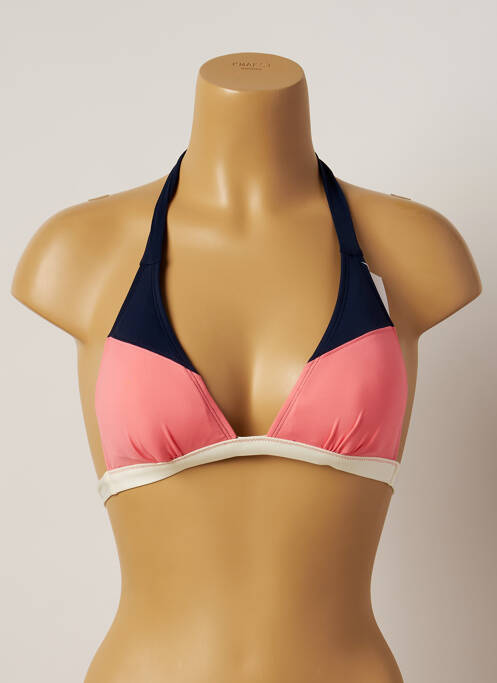 Haut de maillot de bain fermeture liens à nouer haut soutien-gorge moulé rose VARIANCE femme