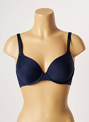 Soutien-gorge effet matière satinée haut soutien-gorge moulé bleu SIMONE PERELE femme