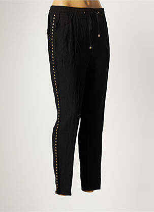 Pantalon 7/8 tissage popeline taille normale noir MAITE BY LOLA CASADEMUNT femme
