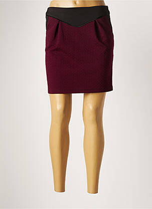 Jupe courte poches rouge AKELA KEY femme