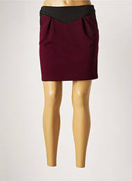 Jupe courte poches rouge AKELA KEY femme