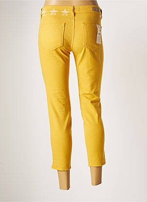 Pantalon 7/8 stretch taille normale jaune FIVE femme