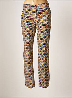 Pantalon chino tissage popeline taille normale marron FIVE femme