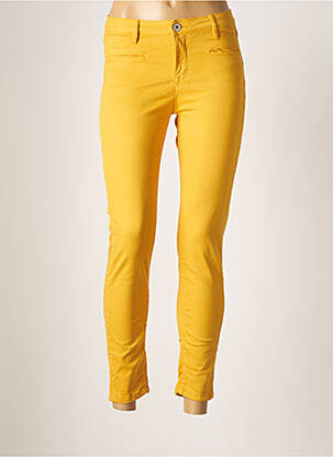 Pantalon 7/8 stretch taille normale jaune DENIM STUDIO femme