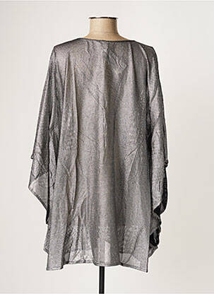 Poncho tissage nid d'abeille gris VANITY FAIR femme