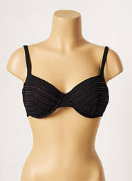 Haut de maillot de bain stretch haut soutien-gorge moulé noir LOU femme