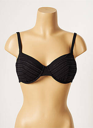 Haut de maillot de bain stretch haut soutien-gorge moulé noir LOU femme