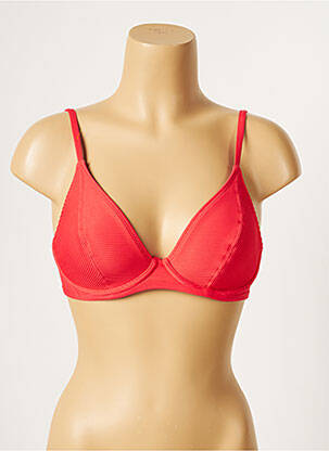 Haut de maillot de bain stretch haut triangles rouge CHERRY BEACH femme