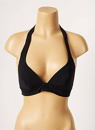 Haut de maillot de bain stretch haut soutien-gorge moulé noir LOU femme