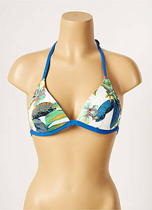 Haut de maillot de bain stretch haut soutien-gorge moulé bleu CHERRY BEACH femme