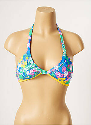 Haut de maillot de bain stretch haut soutien-gorge avec mousse de rembourrage amovible bleu CHERRY BEACH femme