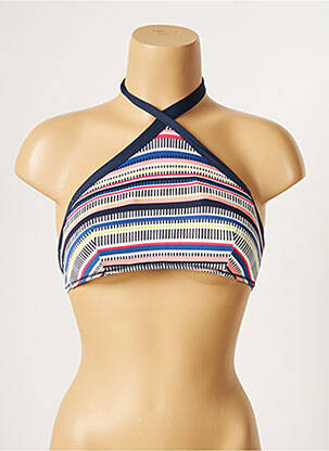 Haut de maillot de bain stretch haut soutien-gorge moulé bleu VARIANCE femme