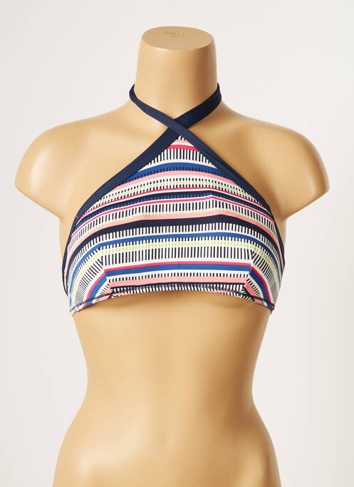 Haut de maillot de bain stretch haut soutien-gorge moulé bleu VARIANCE femme