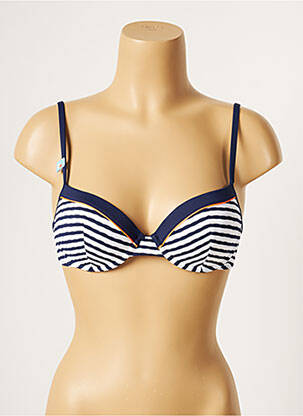 Haut de maillot de bain stretch haut soutien-gorge moulé bleu CHERRY BEACH femme