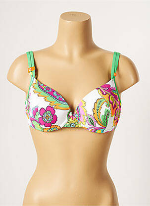 Haut de maillot de bain haut soutien-gorge moulé haut soutien-gorge moulé blanc CHERRY BEACH femme