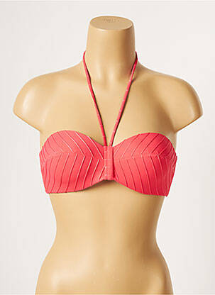 Haut de maillot de bain stretch haut soutien-gorge moulé rose LOU femme