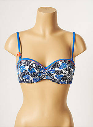 Haut de maillot de bain bretelles élastiquées amovibles haut soutien-gorge moulé bleu VARIANCE femme
