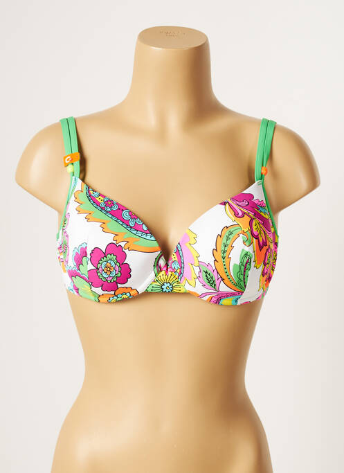 Haut de maillot de bain haut soutien-gorge moulé haut soutien-gorge moulé blanc CHERRY BEACH femme