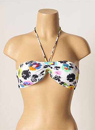 Haut de maillot de bain stretch haut bandeau blanc CHERRY BEACH femme