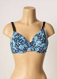 Haut de maillot de bain stretch haut soutien-gorge emboitant bleu BESTFORM femme