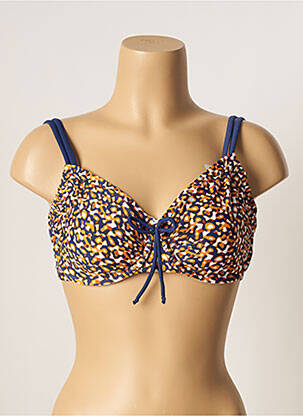 Haut de maillot de bain stretch haut soutien-gorge emboitant bleu BESTFORM femme