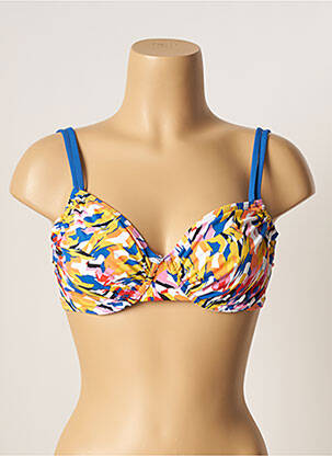 Haut de maillot de bain stretch haut soutien-gorge emboitant bleu BESTFORM femme