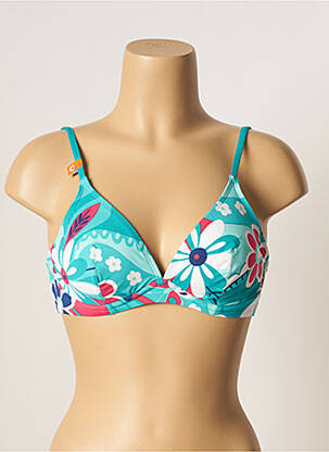Haut de maillot de bain stretch haut soutien-gorge emboitant bleu CHERRY BEACH femme