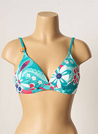 Haut de maillot de bain stretch haut soutien-gorge emboitant bleu CHERRY BEACH femme