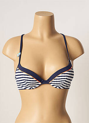 Haut de maillot de bain stretch haut soutien-gorge push-up bleu CHERRY BEACH femme