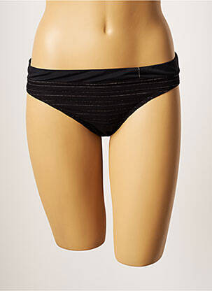 Bas de maillot de bain imprimé rayures culotte noir LOU femme