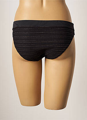 Bas de maillot de bain imprimé rayures culotte noir LOU femme