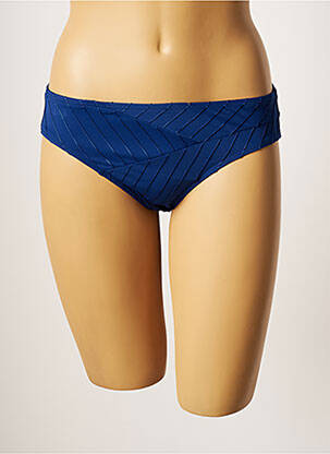 Bas de maillot de bain imprimé rayures culotte bleu LOU femme