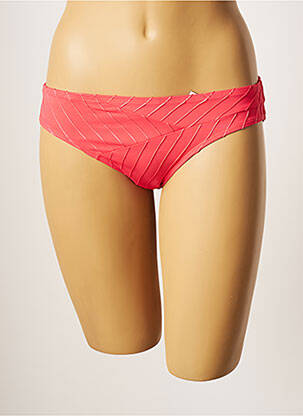Bas de maillot de bain imprimé rayures culotte rose LOU femme