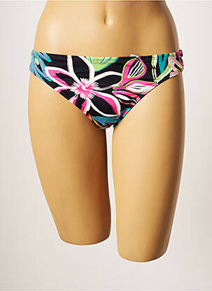 Bas de maillot de bain effet matière satinée culotte noir CHERRY BEACH femme