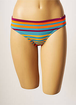 Bas de maillot de bain imprimé rayures culotte orange LOU femme