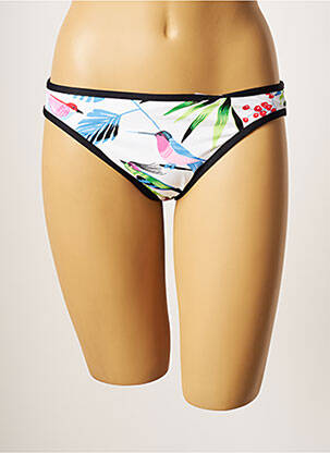 Bas de maillot de bain imprimé tie and dye culotte blanc CHERRY BEACH femme