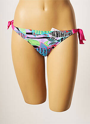 Bas de maillot de bain imprimé fantaisie bikini violet CHERRY BEACH femme