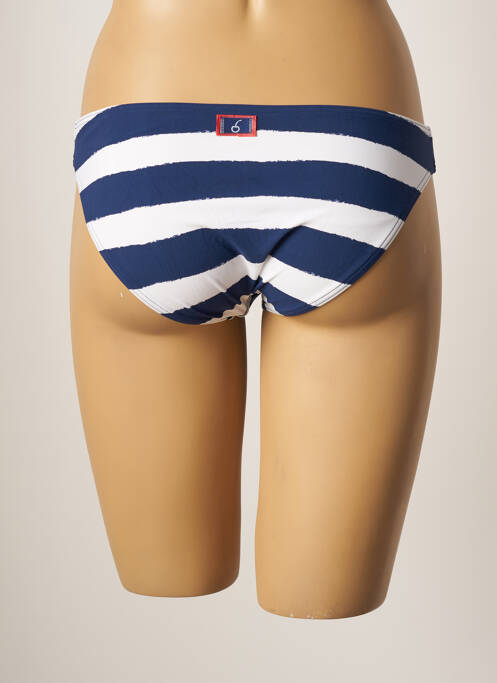 Bas de maillot de bain imprimé rayures culotte bleu CHERRY BEACH femme