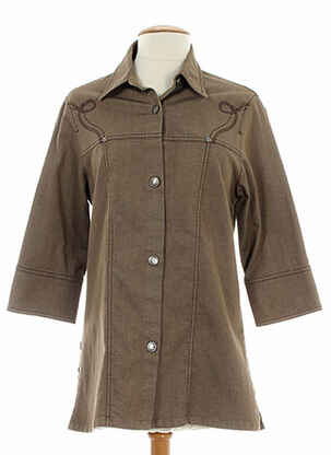 Veste casual col chemisier marron WEINBERG femme