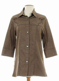 Veste casual col chemisier marron WEINBERG femme
