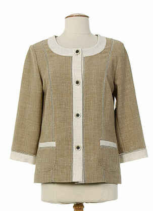 Veste casual col rond beige WEINBERG femme