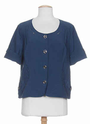 Veste casual col rond bleu WEINBERG femme