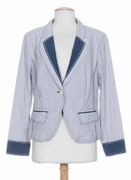 Veste casual col tailleur bleu WEINBERG femme