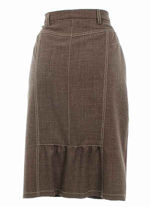 Jupe mi-longue marron WEINBERG femme