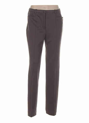 Pantalon droit fermeture zippée sous rabat boutonné taille normale marron PAUPORTÉ femme