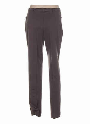 Pantalon droit fermeture zippée sous rabat boutonné taille normale marron PAUPORTÉ femme