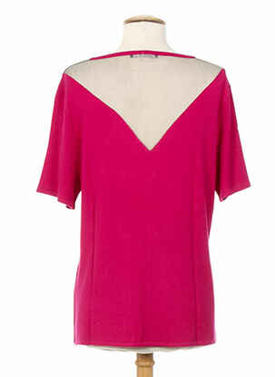 Pull coupe cintrée manches courtes rose COLEEN BOW femme